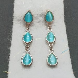 NWOT Aqua Chalcedony Fashion Drop Earrings
